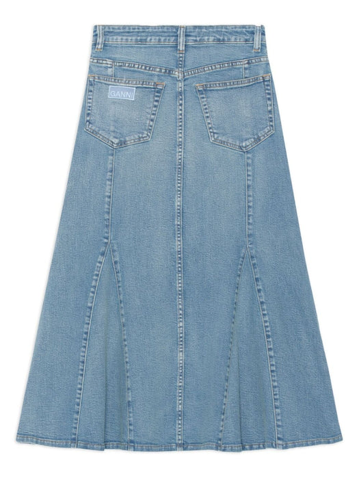 logo-appliqué denim skirt J1375 091 GANNI 