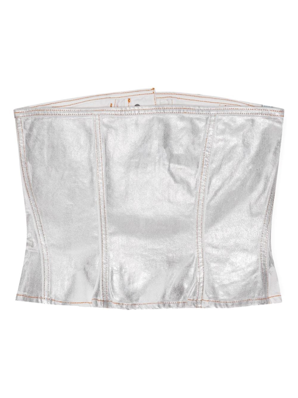 foiled-finish organic-cotton denim top J1379 151 GANNI 