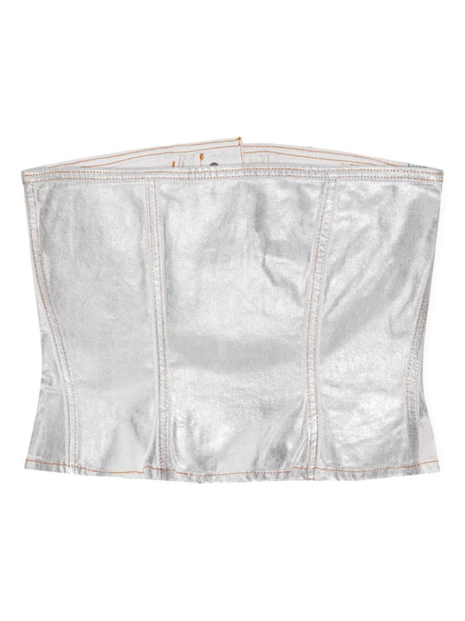 foiled-finish organic-cotton denim top J1379 151 GANNI 