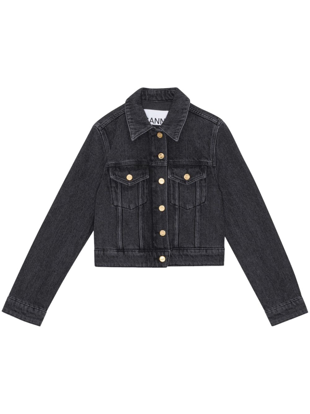 logo-appliqué denim jacket J1408 006 GANNI 