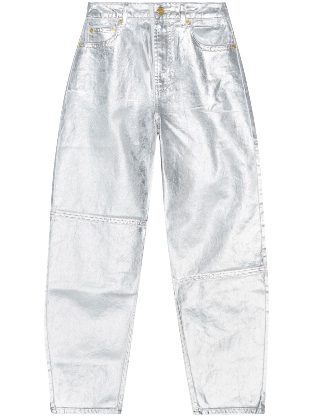 metallic-finish organic-cotton tapared jeans J1411 151 GANNI 
