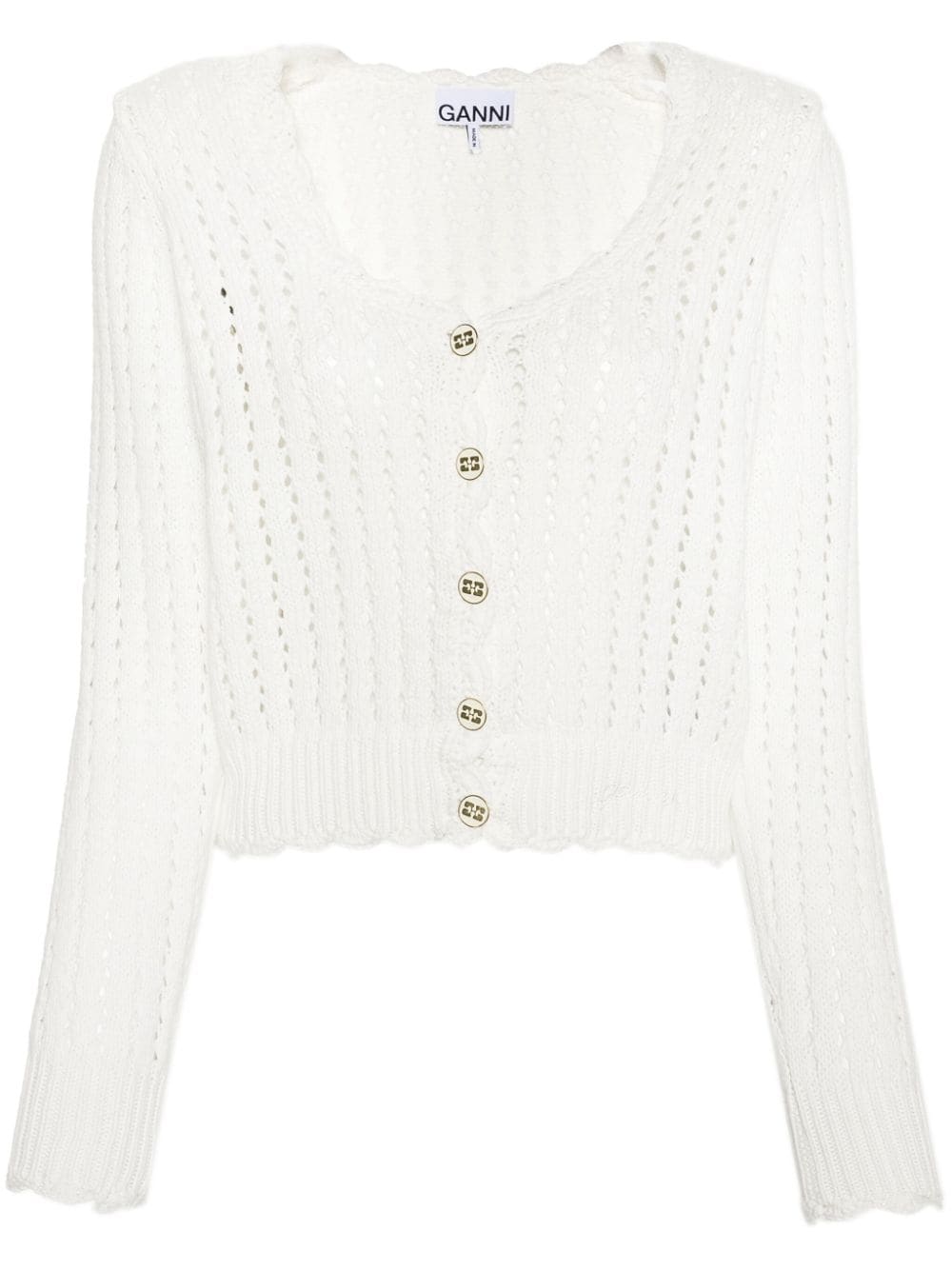 buttoned open-knit cardigan K2062 151 GANNI 
