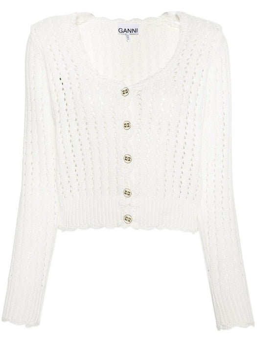buttoned open-knit cardigan K2062 151 GANNI 