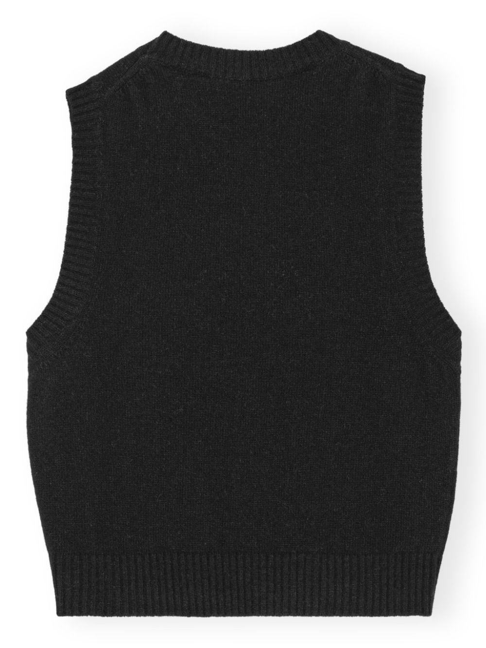 intarsia-knit logo crew-neck vest K2091 099 GANNI 