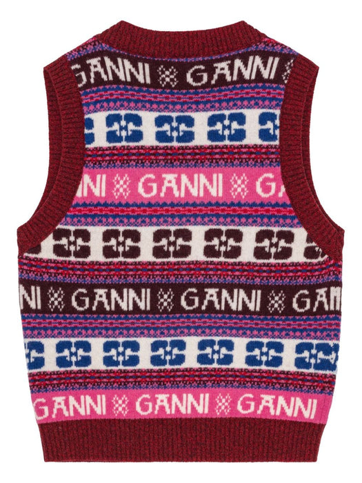 Fair Isle-intarsia sweater vest K2121 999 GANNI 