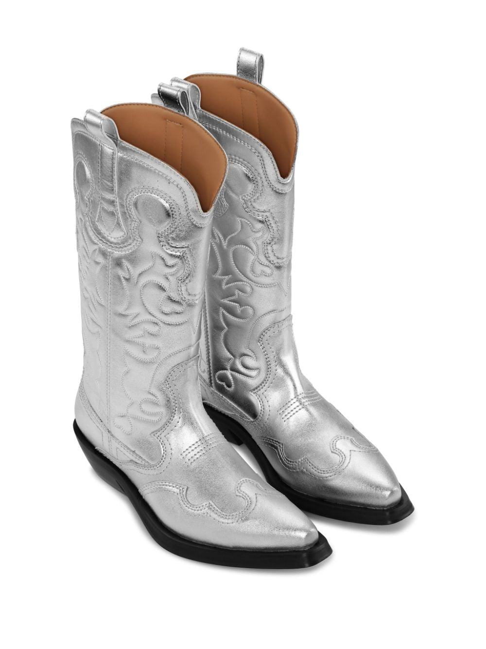 40mm metallic leather Western boots S2427 S018 GANNI 