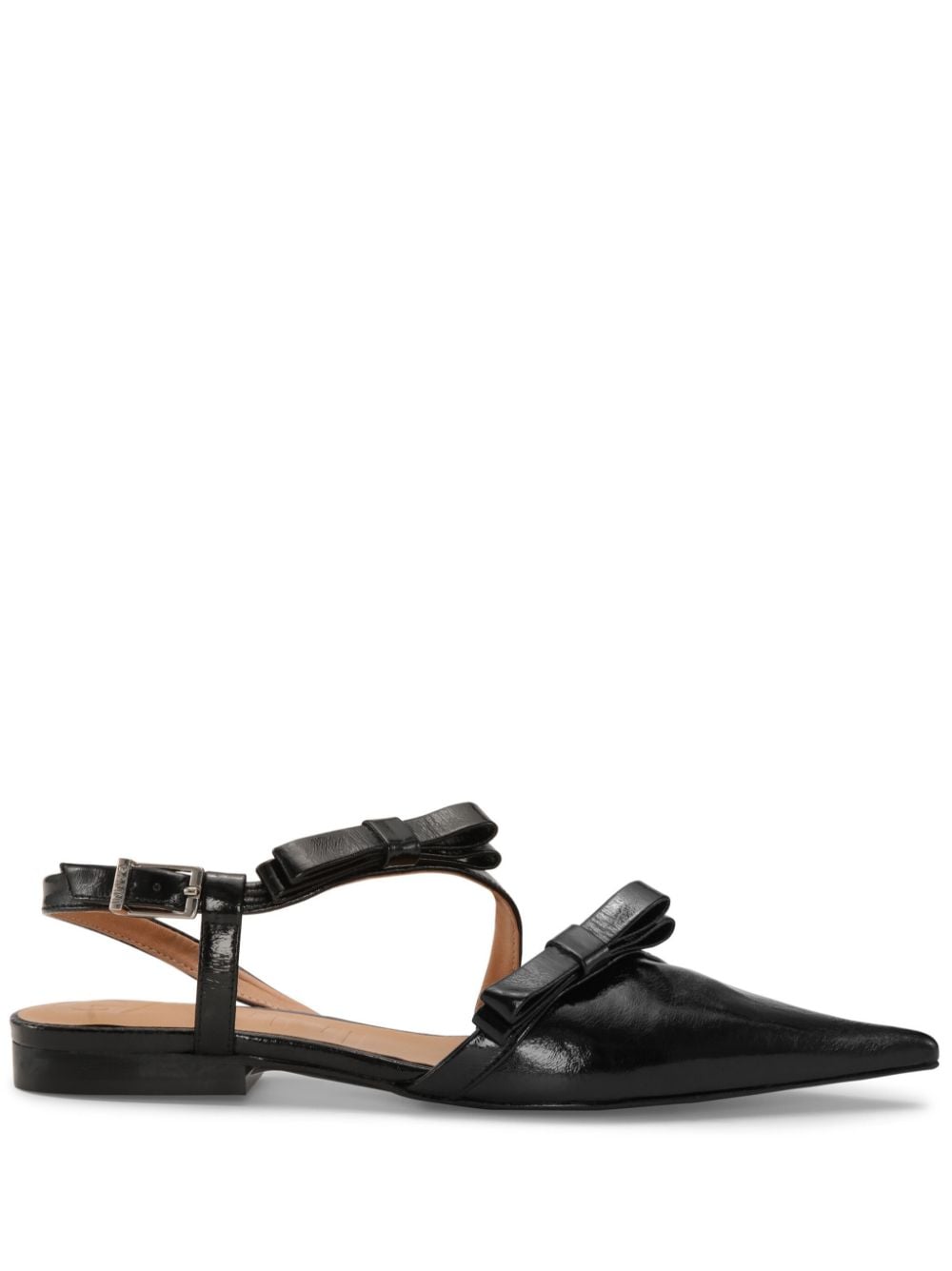bow-detail slingback ballerina shoes S2436 099 GANNI 