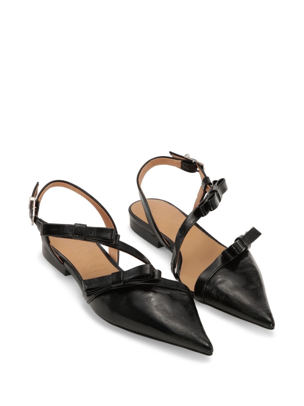 bow-detail slingback ballerina shoes S2436 099 GANNI 