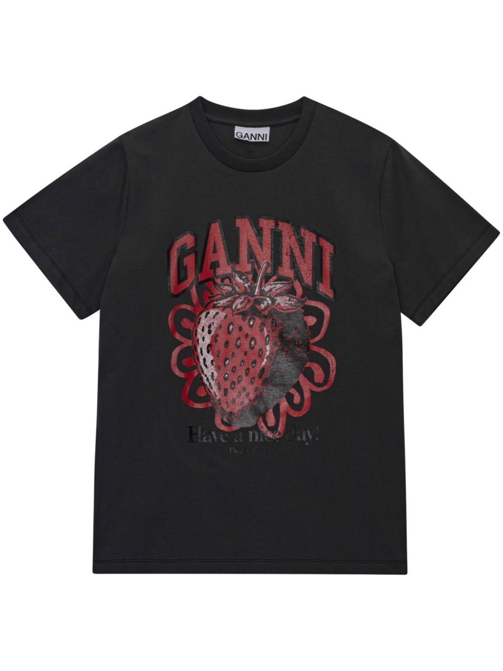 graphic-print organic-cotton T-shirt T3769 490 GANNI 