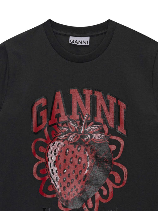 graphic-print organic-cotton T-shirt T3769 490 GANNI 