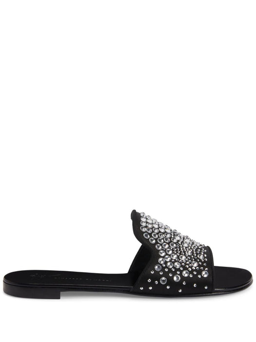 Andromedha rhinestone-embellished satin slides E400080001  GIUSEPPE ZANOTTI 