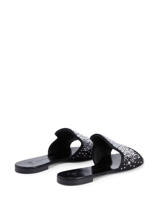 Andromedha rhinestone-embellished satin slides E400080001  GIUSEPPE ZANOTTI 
