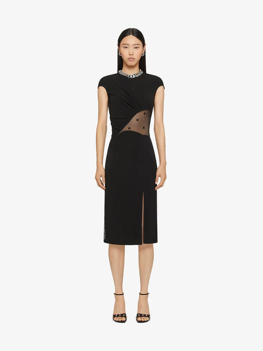 Dress in crepe and 4G tulle BW21WS30XH 001 GIVENCHY 