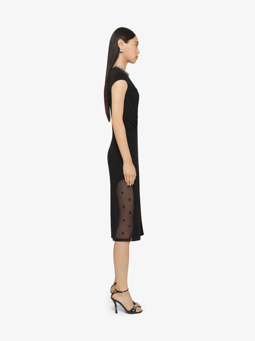 Dress in crepe and 4G tulle BW21WS30XH 001 GIVENCHY 