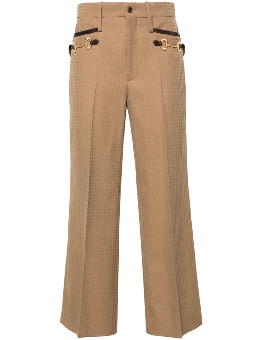 Horsebit-detailed tailored trousers 761385 Z8BO92451 GUCCI 