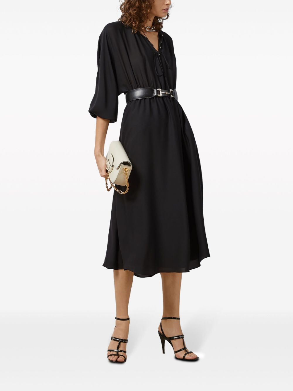 georgette silk midi dress 761501 ZHS181000 GUCCI 