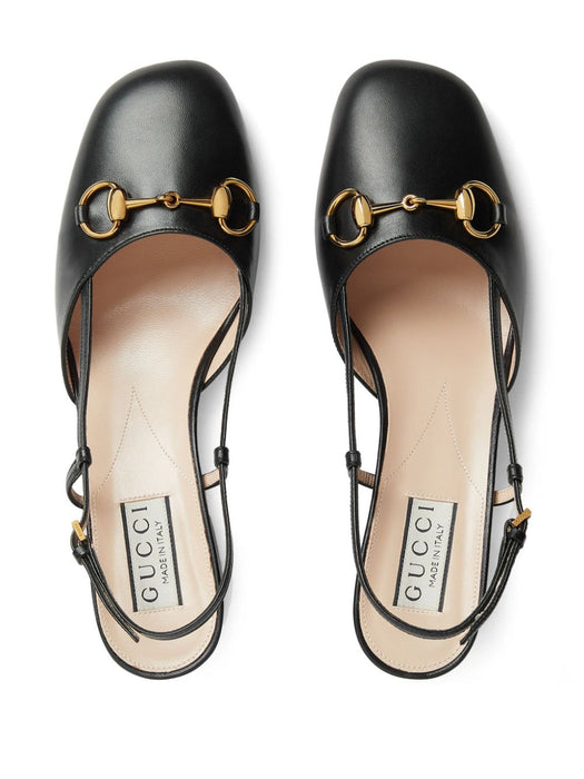 Horsebit leather slingback pumps 771601 C9D001000 GUCCI 