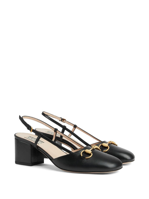 Horsebit leather slingback pumps 771601 C9D001000 GUCCI 