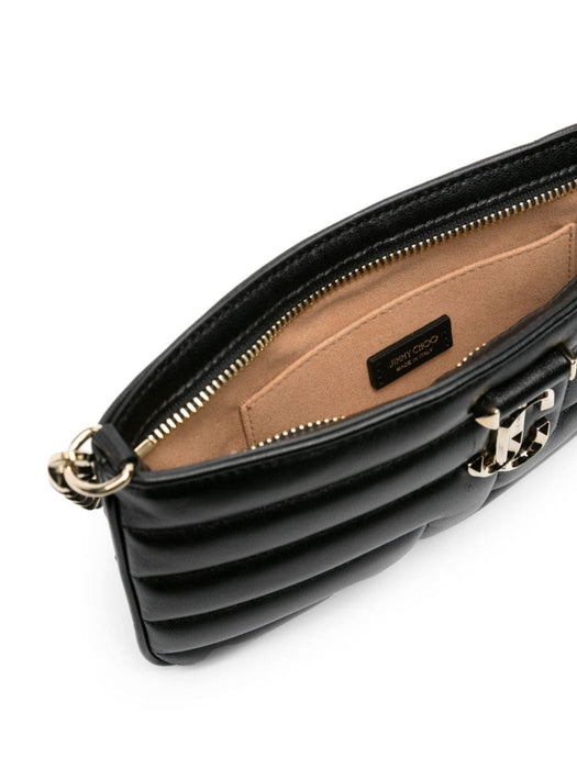 Avenue leather shoulder bag AVENUE SLIM NBABLACK LIGHT GOLD JIMMY CHOO 