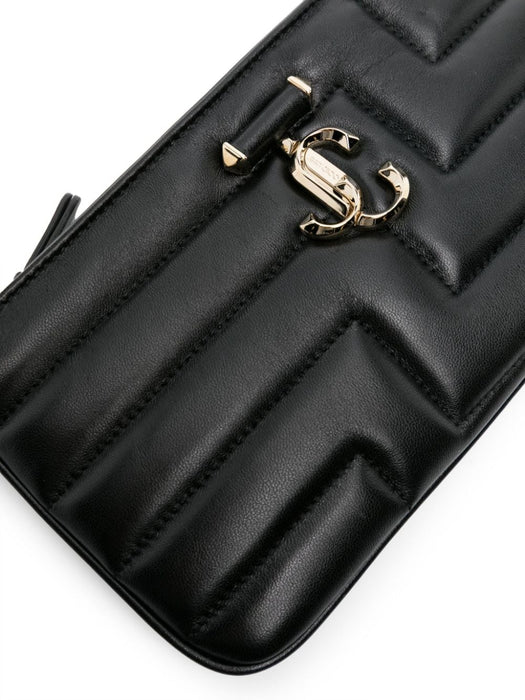Avenue leather shoulder bag AVENUE SLIM NBABLACK LIGHT GOLD JIMMY CHOO 