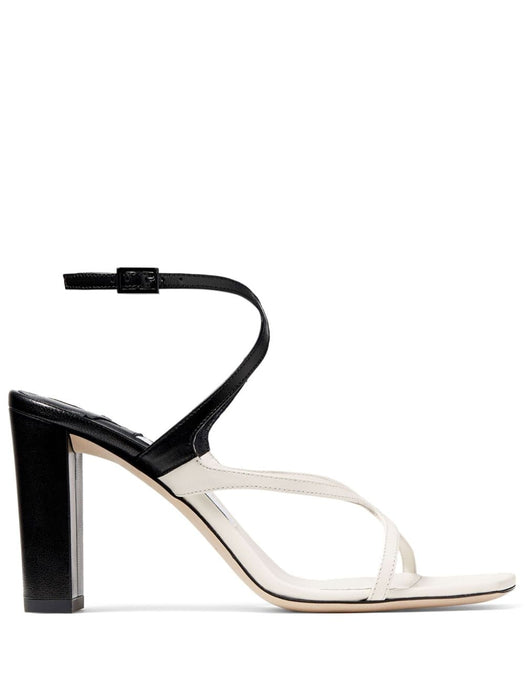 Azie 85mm two-tone sandals AZIE 85 PHNLATTE BLACK JIMMY CHOO 
