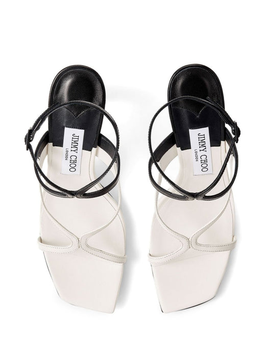 Azie 85mm two-tone sandals AZIE 85 PHNLATTE BLACK JIMMY CHOO 