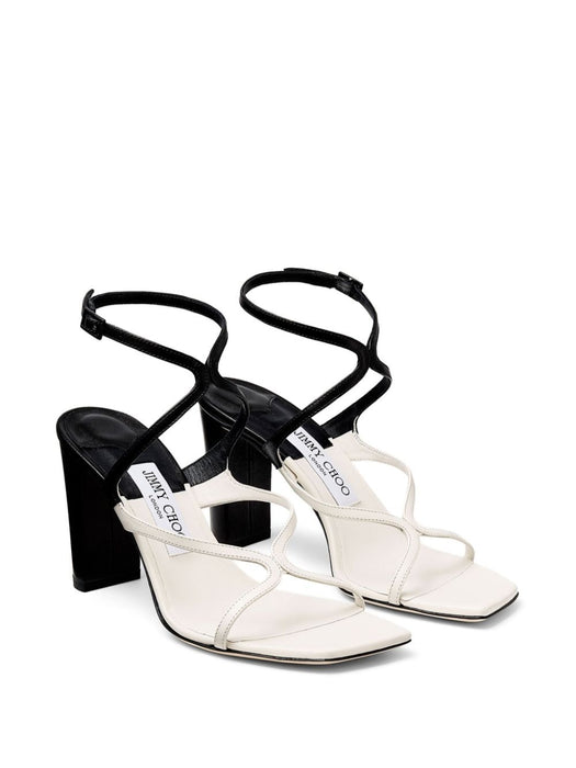 Azie 85mm two-tone sandals AZIE 85 PHNLATTE BLACK JIMMY CHOO 
