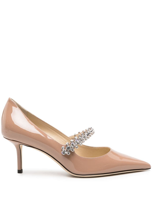 Bing 65mm crystal-strap pumps BING PUMP 65 PATBALLET PINK JIMMY CHOO 