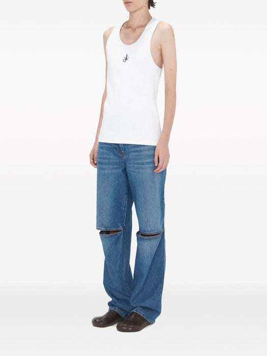 logo-embroidered cotton tank top JO0205 PG1512001 JW ANDERSON 