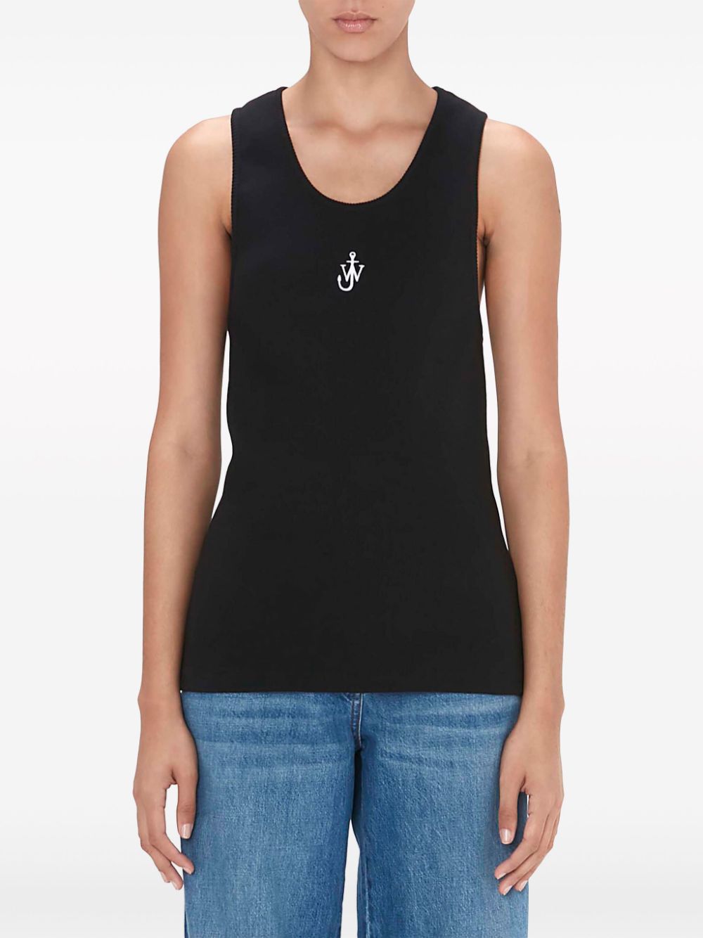 logo-embroidered ribbed-knit top JO0205 PG1512999 JW ANDERSON 
