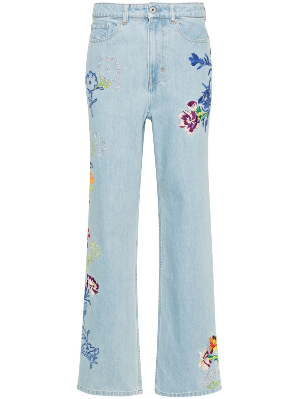 Sumire Drawn Flowers wide-leg jeans FE52DP2226B4 DT KENZO 