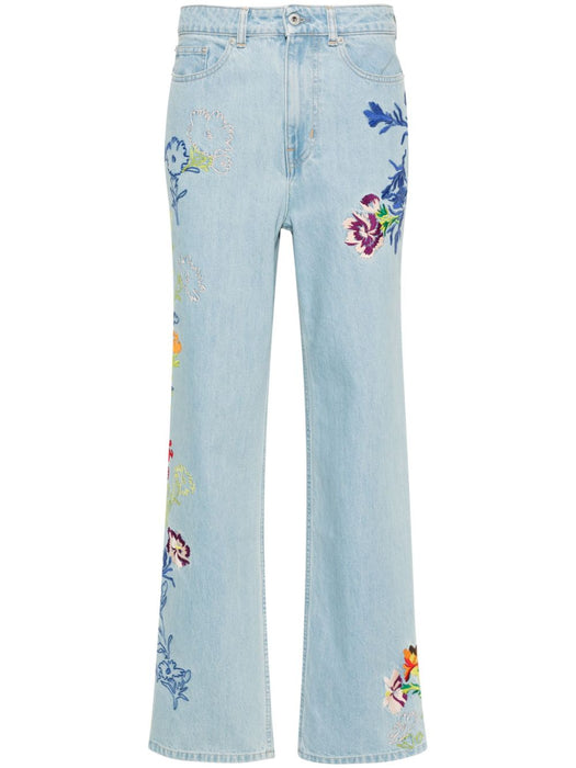 Sumire Drawn Flowers wide-leg jeans FE52DP2226B4 DT KENZO 