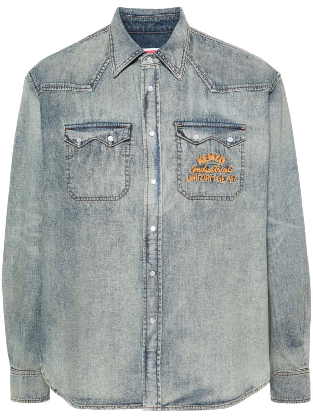 logo-embroidered denim shirt FE55DC4136E8 DY KENZO 