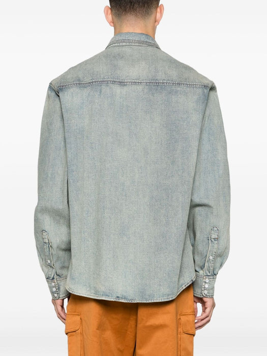 logo-embroidered denim shirt FE55DC4136E8 DY KENZO 