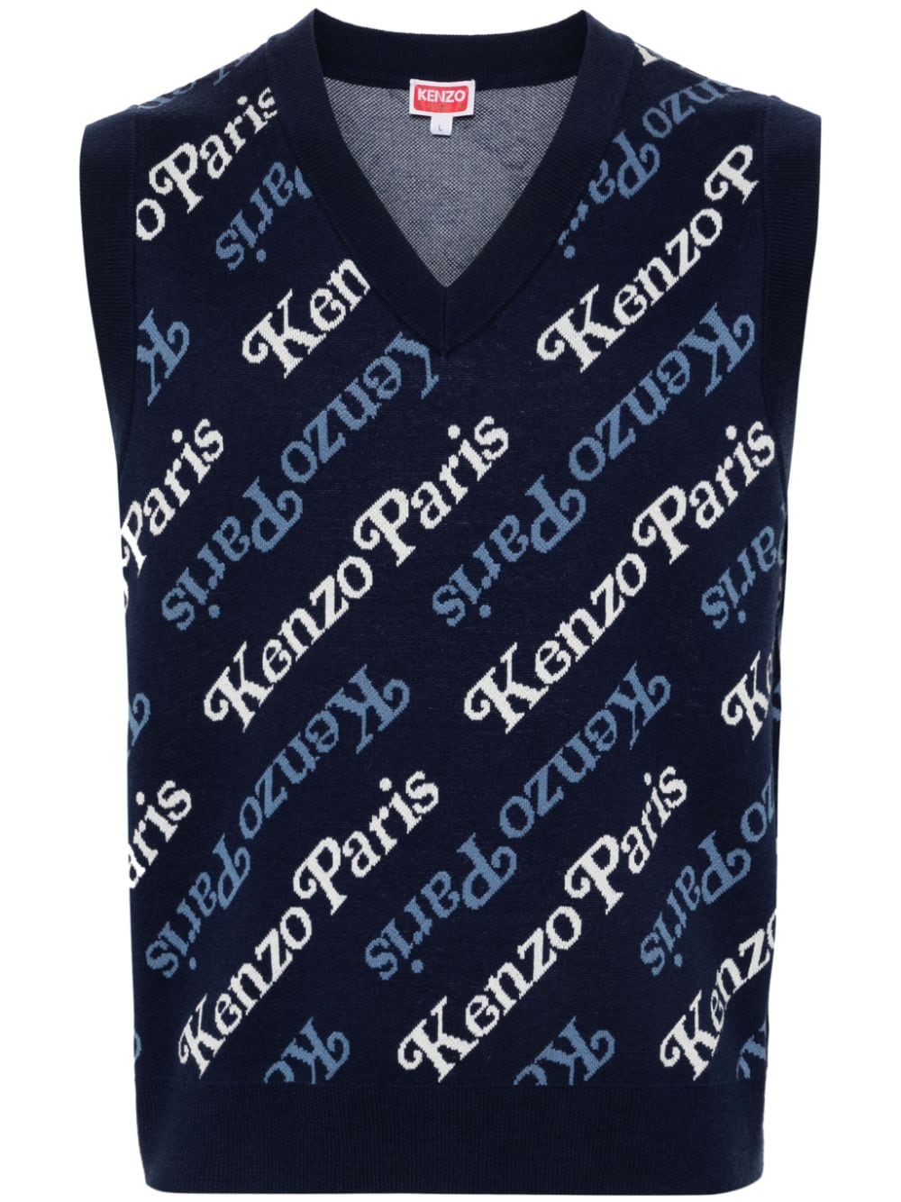 intarsia-knit sleeveless jumper FE55PU4583CB 77 KENZO 