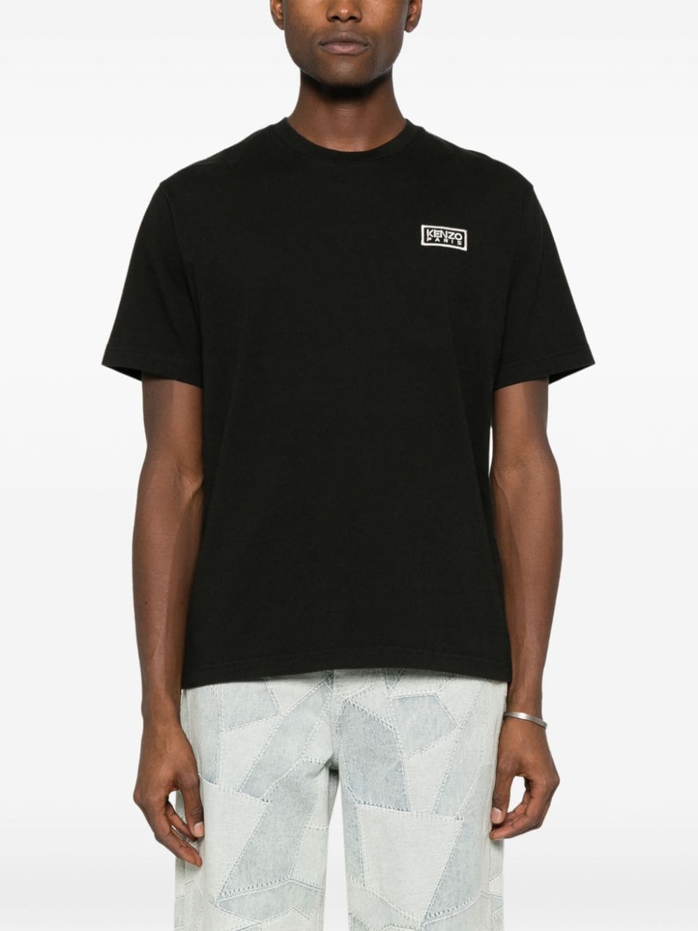 logo-embroidered cotton T-shirt FE55TS1844SG 99J KENZO 