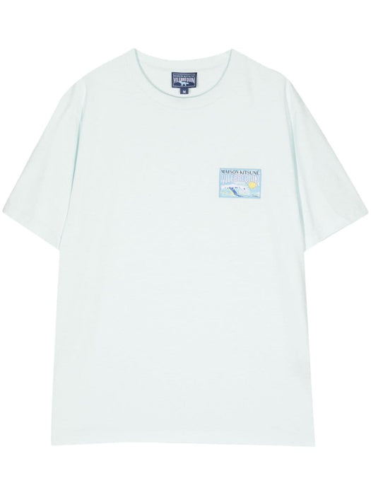 x Vilebrequin wave-print T-shirt SPVIMU00101 P407 MAISON KITSUNE 