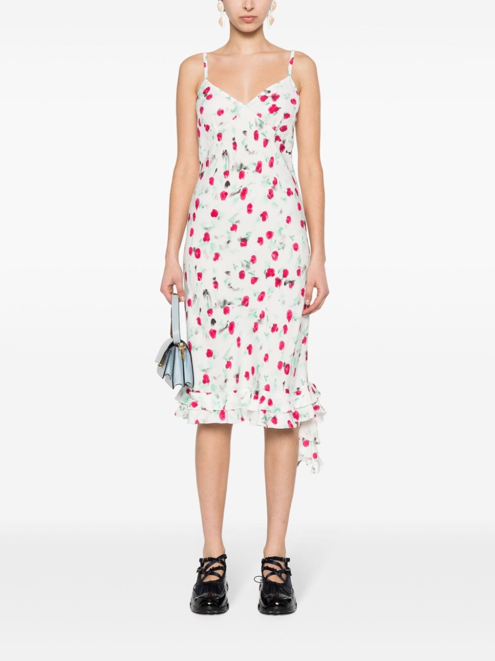 Reverie-print midi dress ABMA1166A0 UTVA12REW01 MARNI 