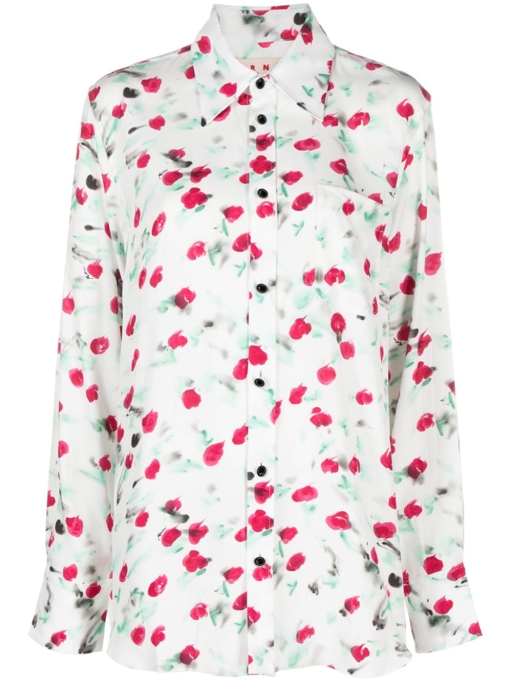logo-buttons floral-print shirt CAMA0103A0 UTVA12REW01 MARNI 
