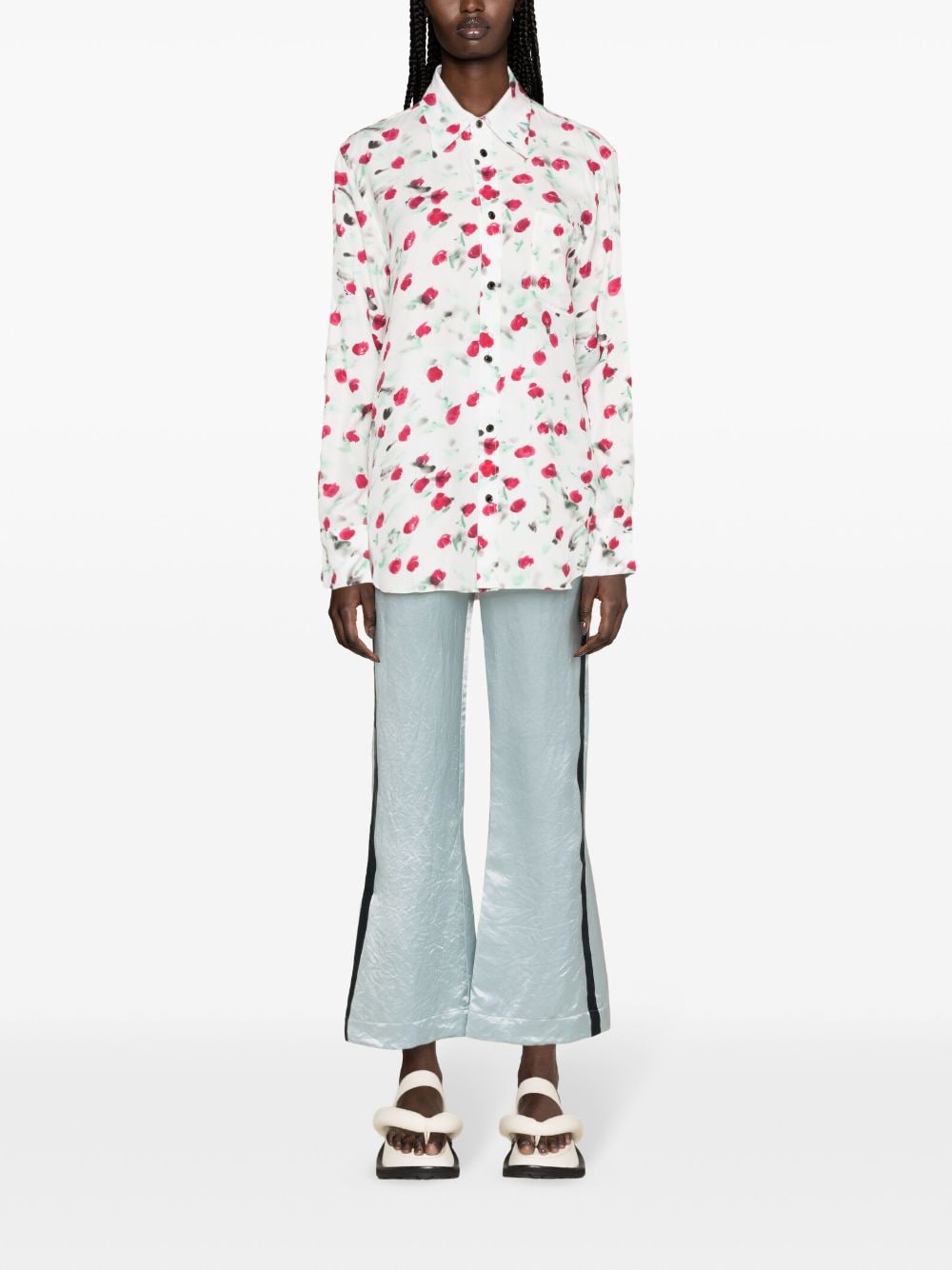 logo-buttons floral-print shirt CAMA0103A0 UTVA12REW01 MARNI 