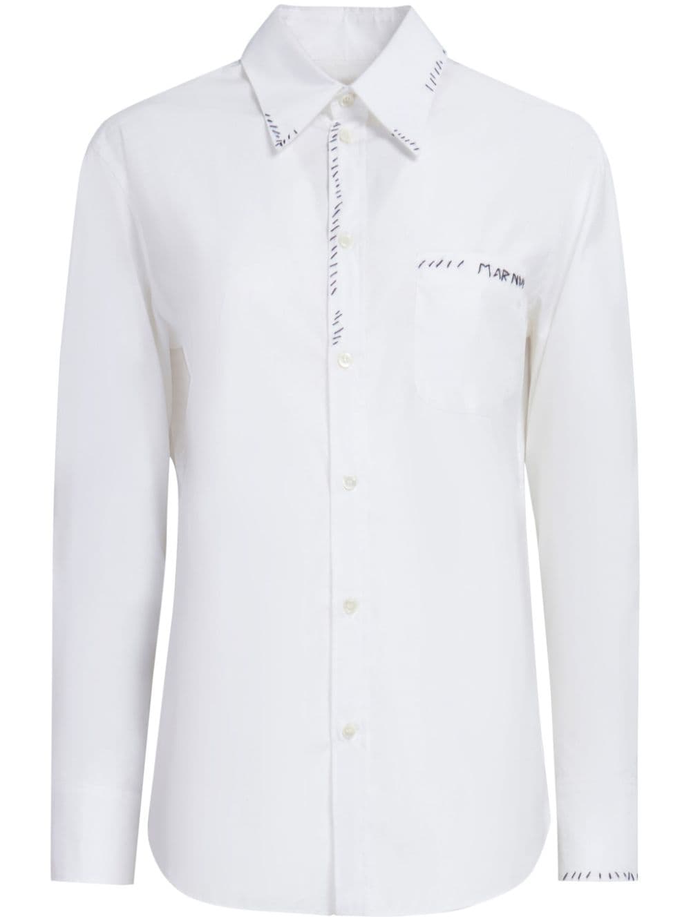 logo-embroidered cotton shirt<BR/> CAMA0103S5 UTC22300W01 MARNI 