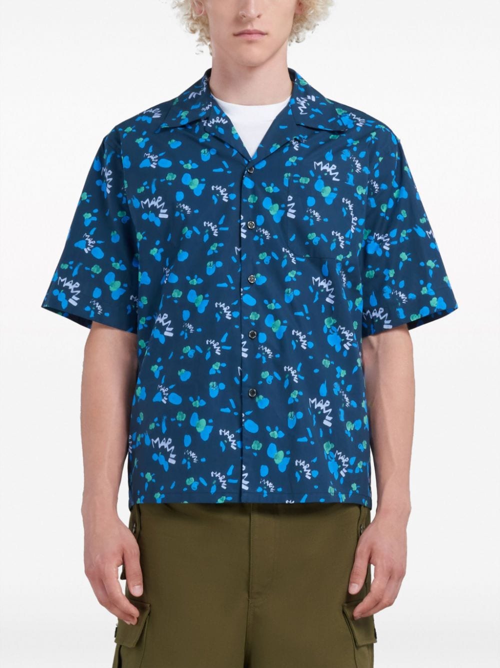 graphic-print cotton shirt CUMU0213A6 UTC328MDB80 MARNI 
