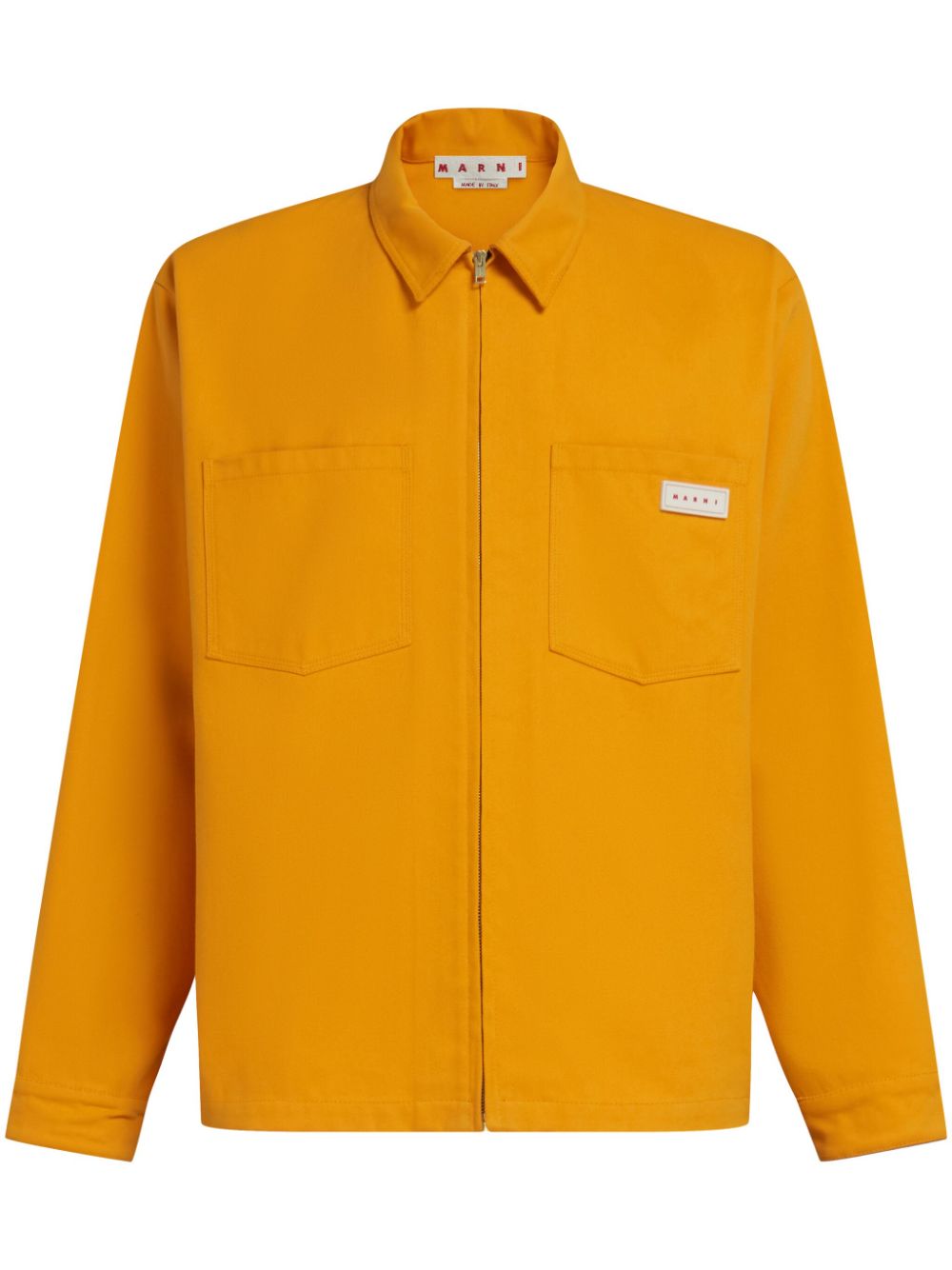 logo-patch zip-up shirt CUMU0297AX UTC31000R31 MARNI 