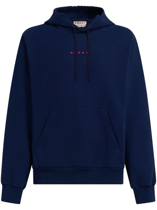 logo-print cotton hoodie FUMU0073P8 USCU87LOB95 MARNI 