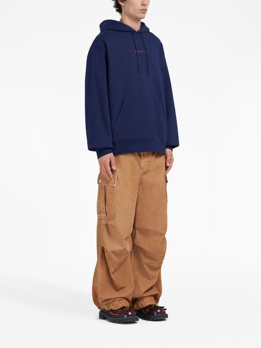 logo-print cotton hoodie FUMU0073P8 USCU87LOB95 MARNI 