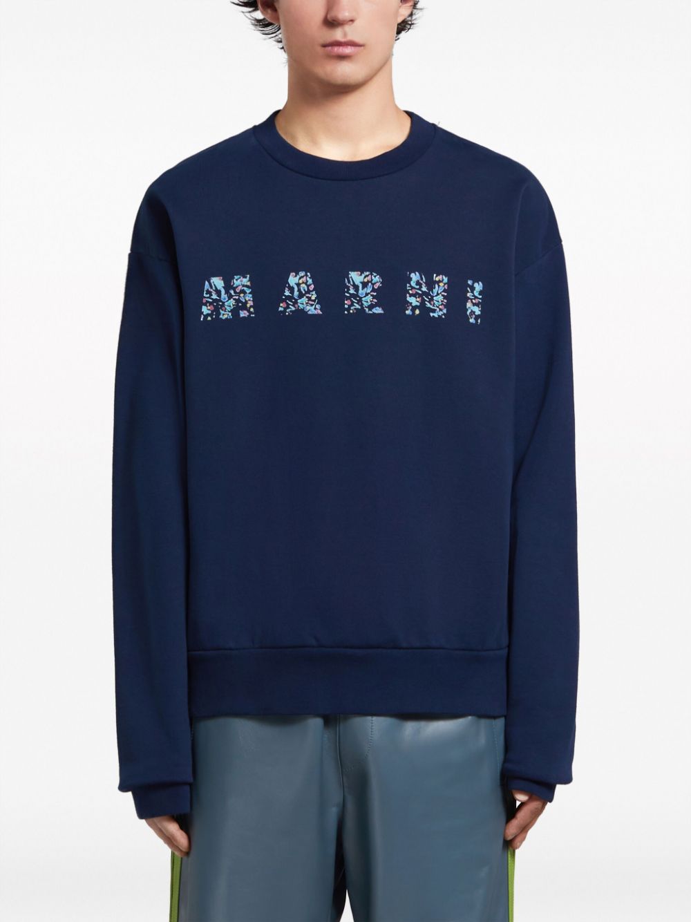 logo-print cotton sweatshirt FUMU0074PD USCW22FLB95 MARNI 