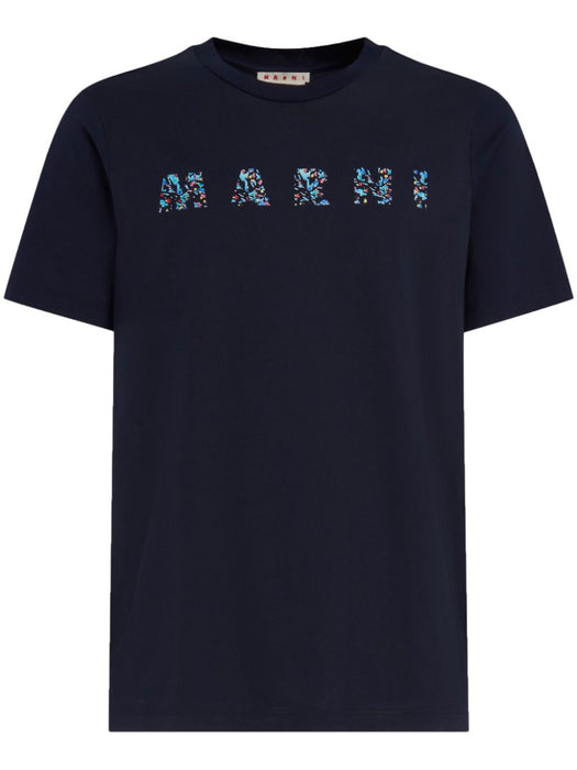 logo-print cotton T-shirt HUMU0198PQ USCW21FLB99 MARNI 