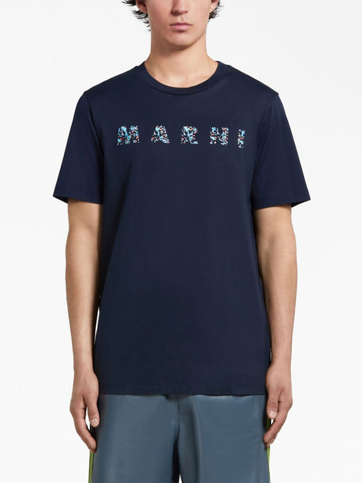 logo-print cotton T-shirt HUMU0198PQ USCW21FLB99 MARNI 