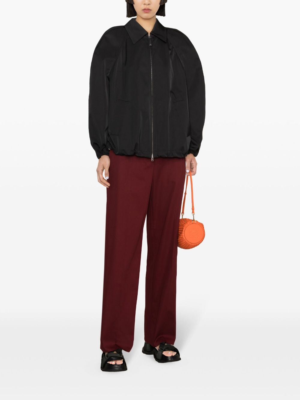 ruched-detail zipped jacket JKMA0289A0 UTP749WR00N99 MARNI 