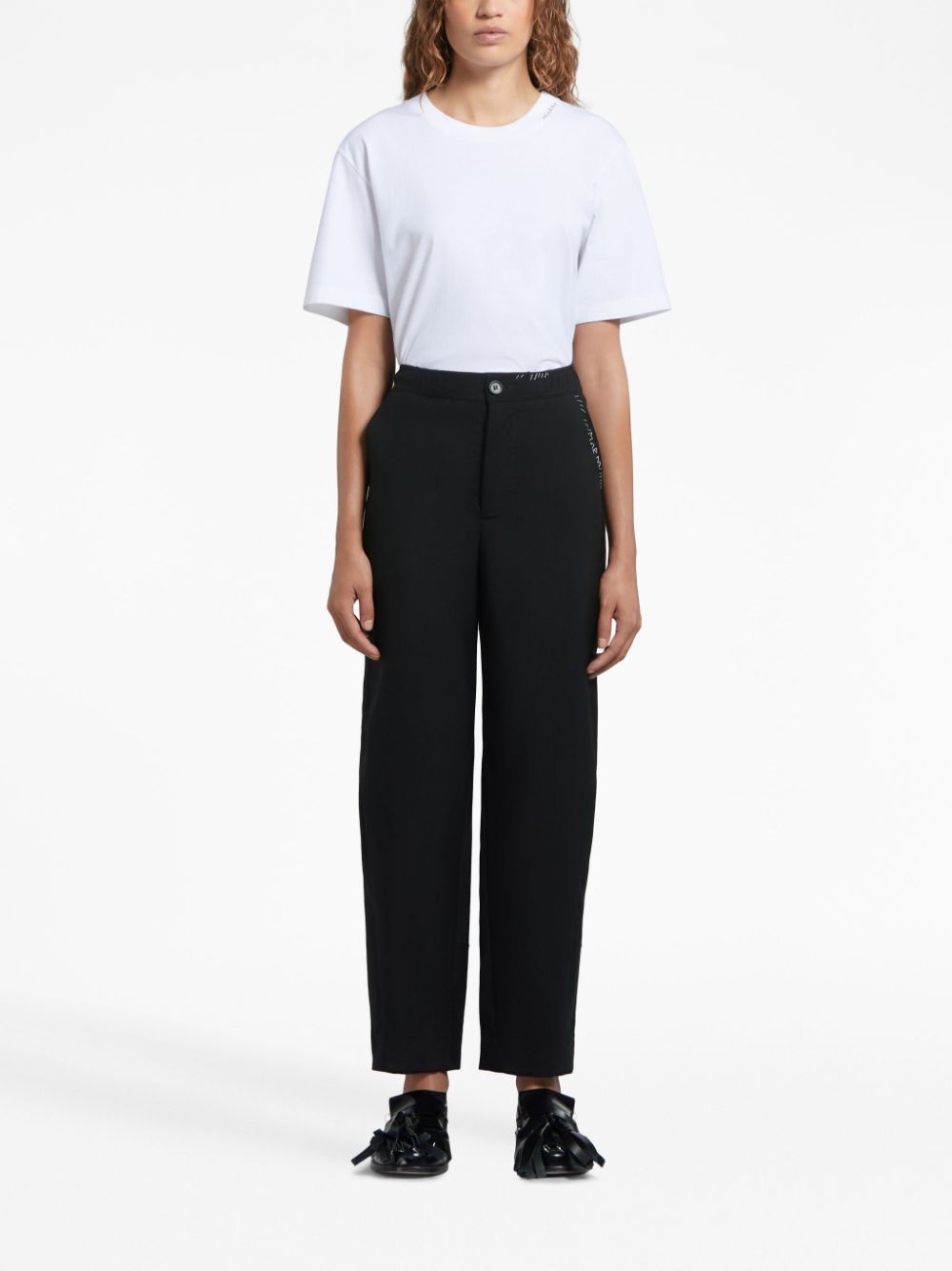logo-embroidered straight-leg trousers PAMA0482SU TW83900N99 MARNI 